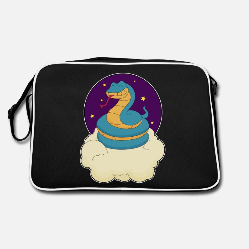 Serpent, Nuit, Étoiles, Nuages Sac Retro