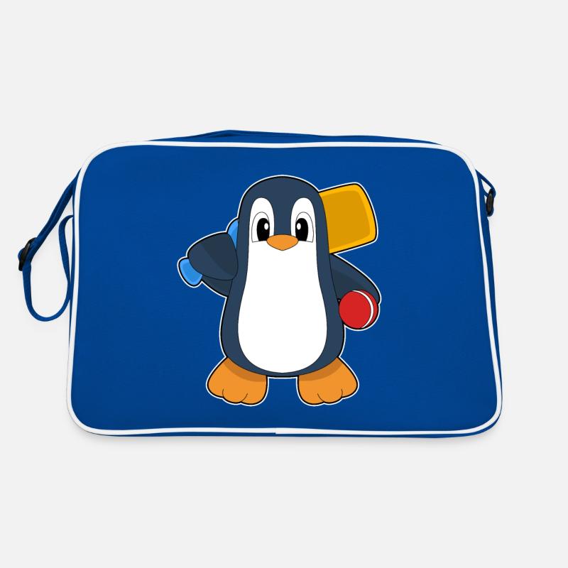 Pinguin Cricket Cricketschläger Retro Tasche