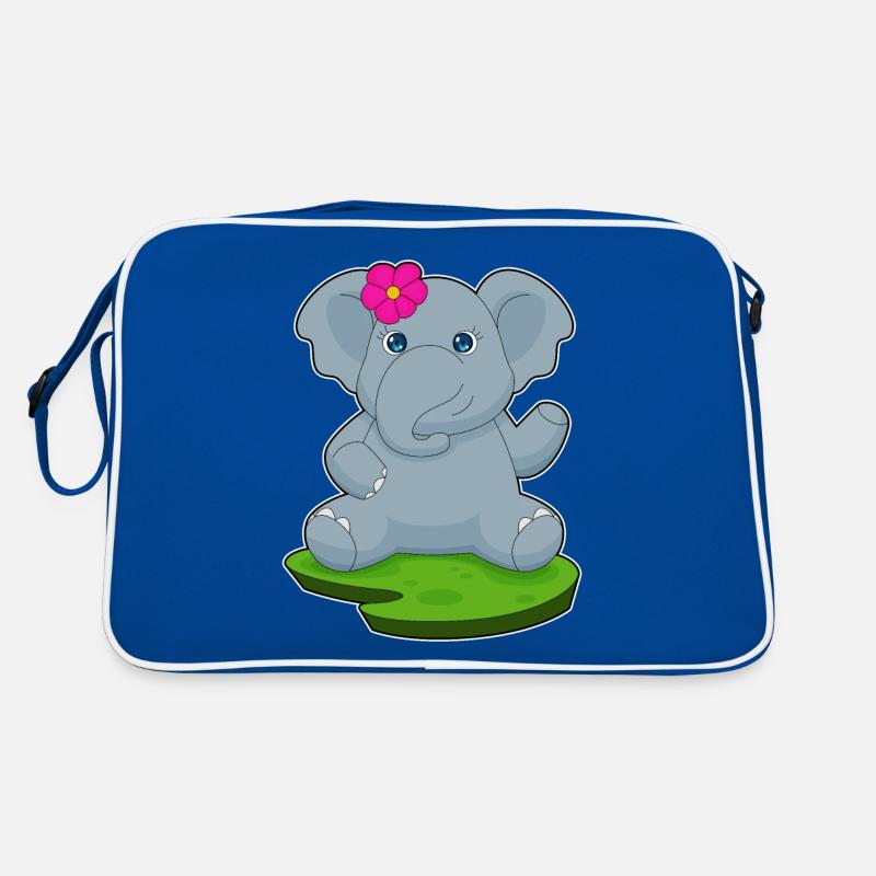 Elefant Blume Retro Tasche