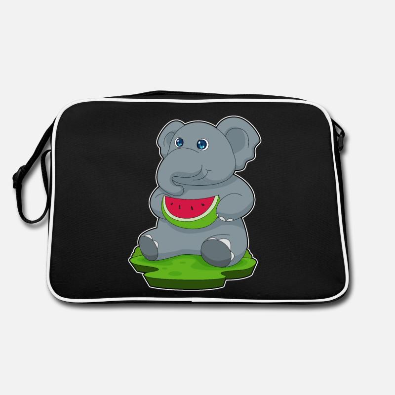 Elefant Wassermelone Frucht Retro Tasche