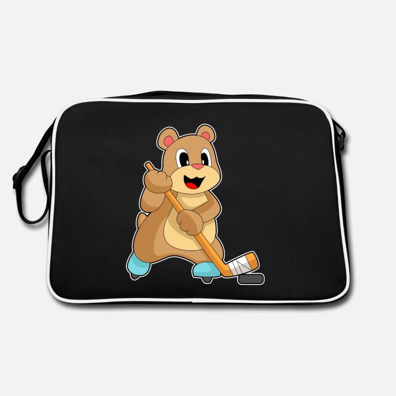 Bär Eishockey Eishockeyschläger Retro Tasche