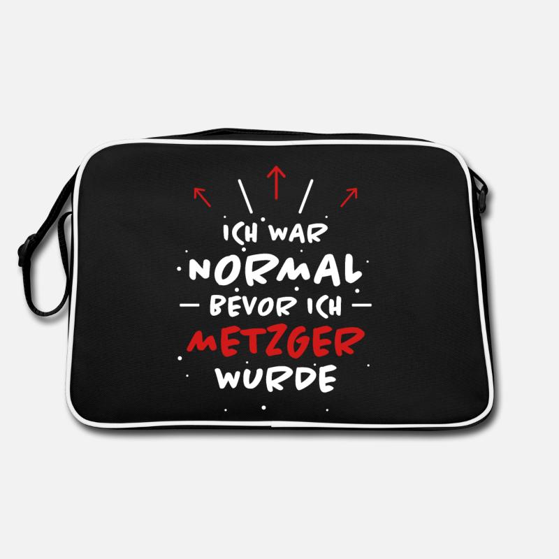 Metzger Spruch Fleischer Lustiges Metzger Geschenk - Retro Tasche - Schwarz/Weiß