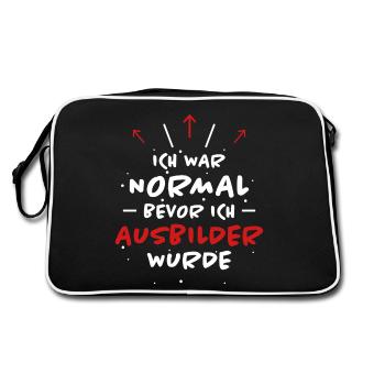 Ausbilder Spruch Beruf Lustiges Ausbilder Geschenk - Retro Tasche - Schwarz/Weiß - Hinten