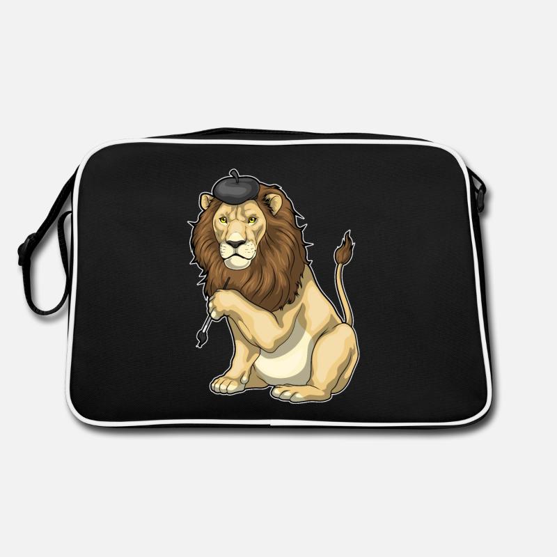 Lion Painter Brush Painting Retro Bag