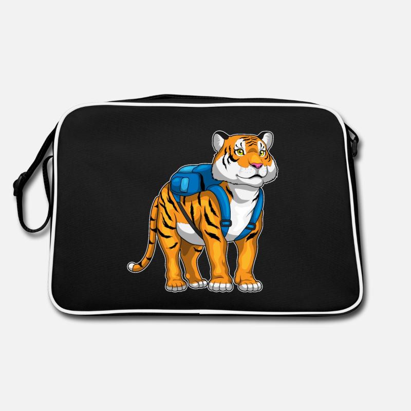 Tiger Schüler Rucksack Schule Retro Tasche