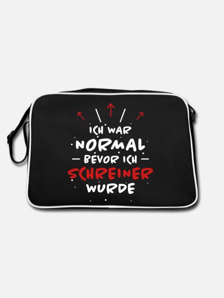 Schreiner Spruch Beruf Lustiges Schreiner Geschenk - Retro Tasche - Schwarz/Weiß - Hinten