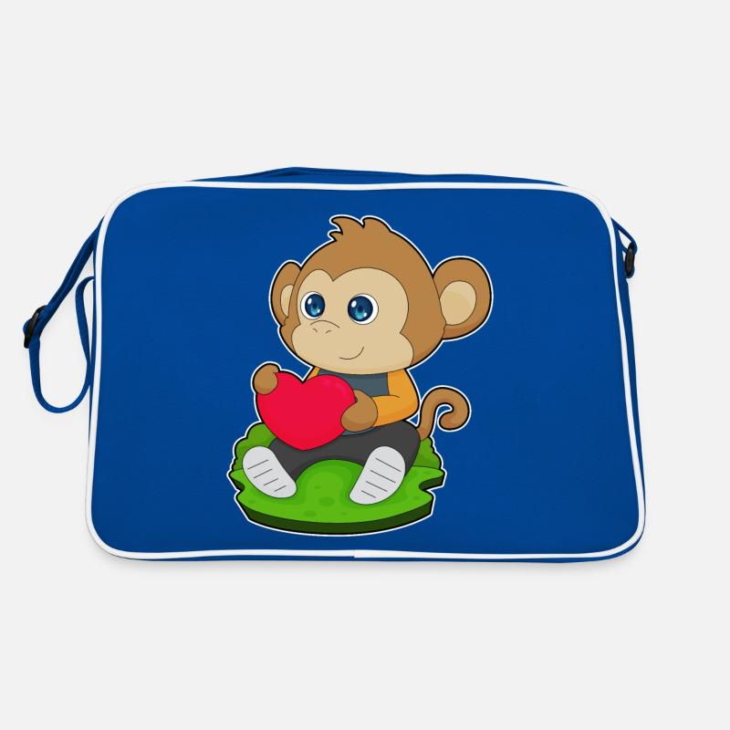 Affe Herz Luftballon Retro Tasche
