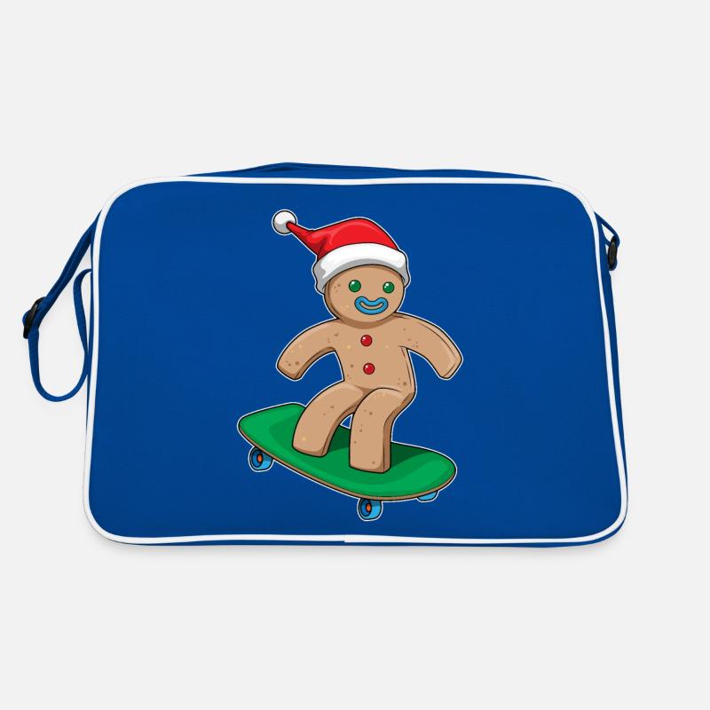 Lebkuchenmann Weihnachten Skateboard Retro Tasche