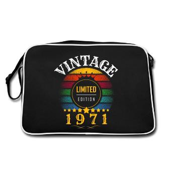 Vintage Retro Jahr 1971 Sonnenuntergang - Retro Tasche - Schwarz/Weiß - Hinten