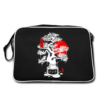 Encre bonsai japonais - Blanc - Sac Retro - noir/blanc - Dos