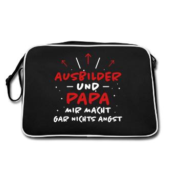 Ausbilder Spruch Beruf Lustiges Ausbilder Geschenk - Retro Tasche - Schwarz/Weiß - Hinten