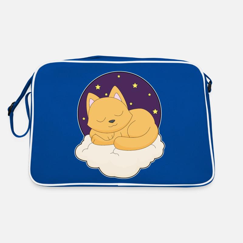 Katze Wolken Sterne Retro Tasche