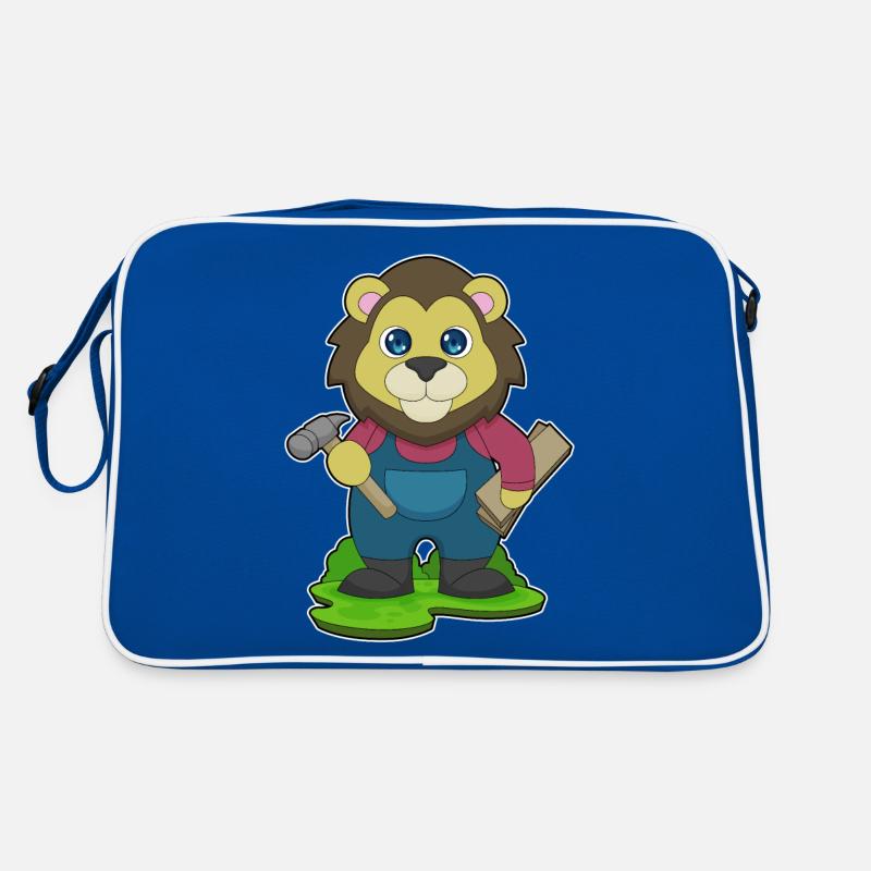 Löwe Zimmermann Hammer Retro Tasche
