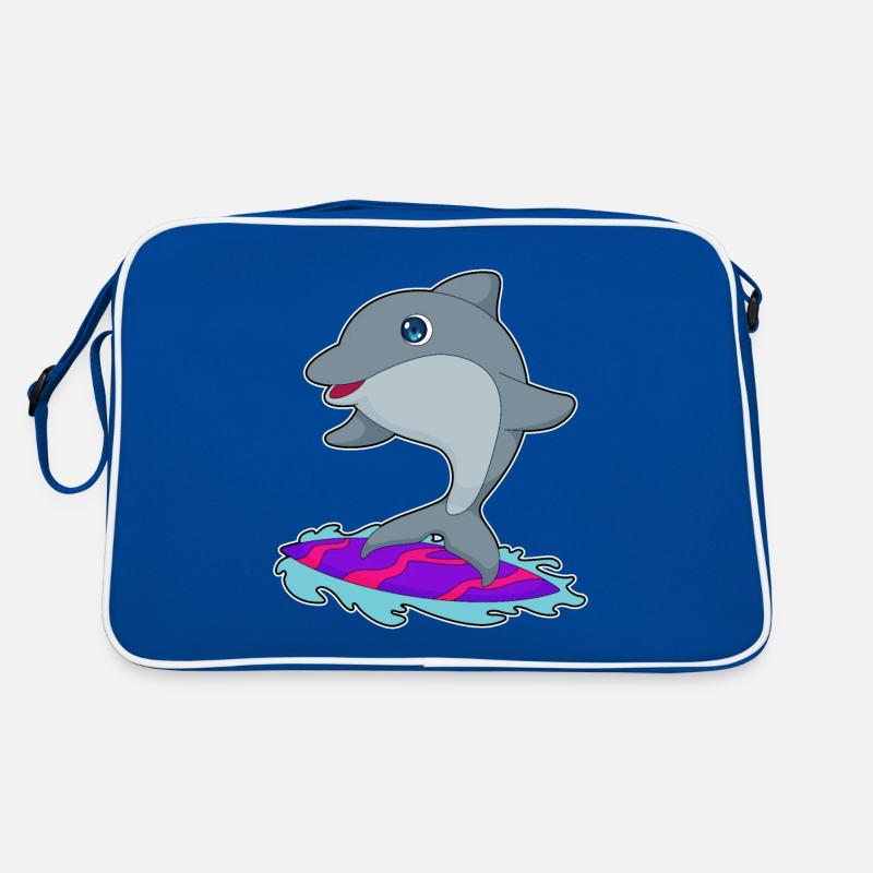 Dolphin Surfer Surfboard Retro Bag