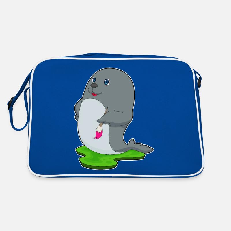Seehund Maler Pinsel Malen Retro Tasche