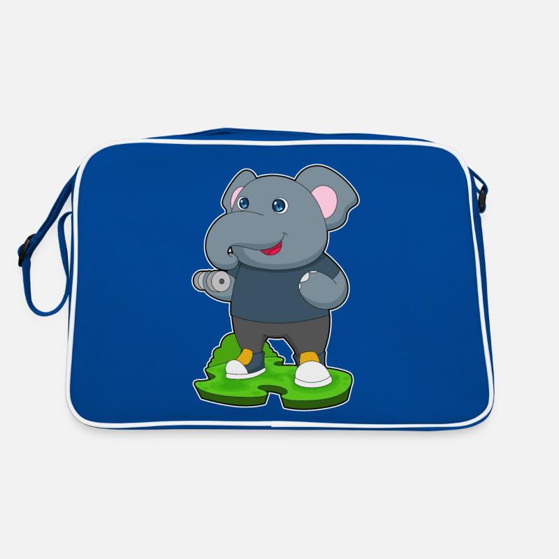 Elefant Bodybuilding Hantel Retro Tasche