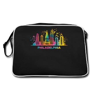 Philadelphian Skyline Philadelphia - Retro Bag - black/white - Back