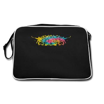 Eishockeyspieler Jungen Eishockey - Retro Tasche - Schwarz/Weiß - Hinten