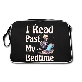 Je lis skeleton après le coucher - Sac Retro - noir/blanc - Dos