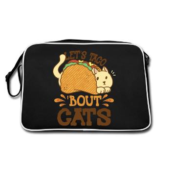 Let’s Taco Bout Cats Catlover - Sac Retro - noir/blanc - Dos