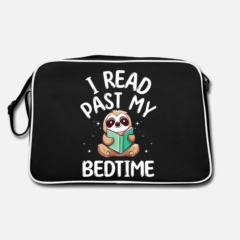 I read after bedtime read sloth Retro Bag