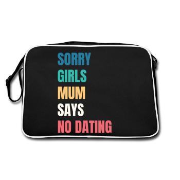 Sorry Girls Mum Sagt KeinDate Babyparty - Retro Tasche - Schwarz/Weiß - Hinten