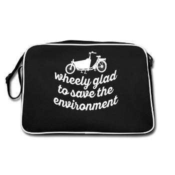 Vélo cargo environnemental Wheely Glad - Sac Retro - noir/blanc - Dos