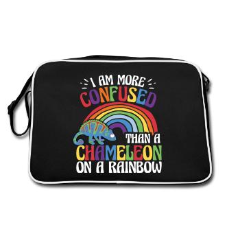 Je suis plus confus qu’un caméléon - Sac Retro - noir/blanc - Dos