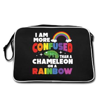 Je suis plus confus qu’un caméléon - Sac Retro - noir/blanc - Dos