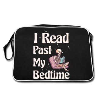Je lis skeleton après le coucher - Sac Retro - noir/blanc - Dos