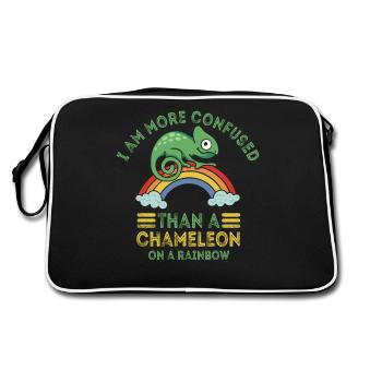 Je suis plus confus qu’un caméléon - Sac Retro - noir/blanc - Dos