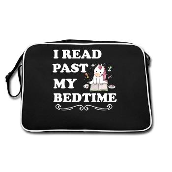 I read unicorn after bedtime - Retro Bag - black/white - Back
