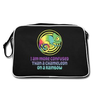 Je suis plus confus qu’un caméléon - Sac Retro - noir/blanc - Dos