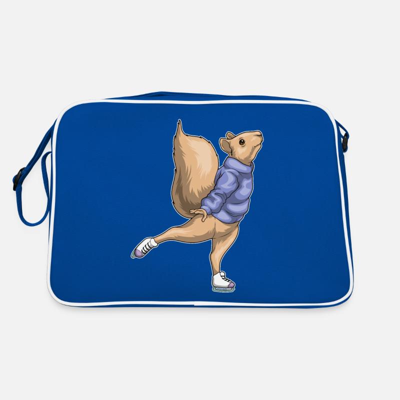 Eichhörnchen Eislaufen Schlittschuhe Retro Tasche