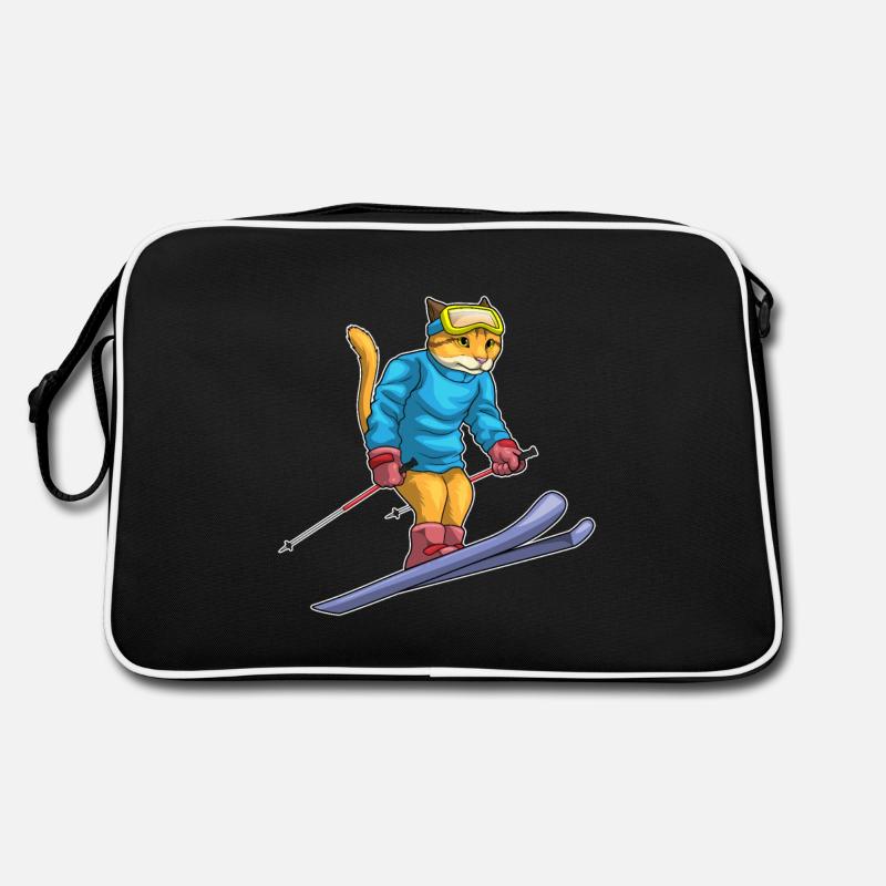 Cat Skier Ski Sac Retro
