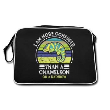 Je suis plus confus qu’un caméléon - Sac Retro - noir/blanc - Dos
