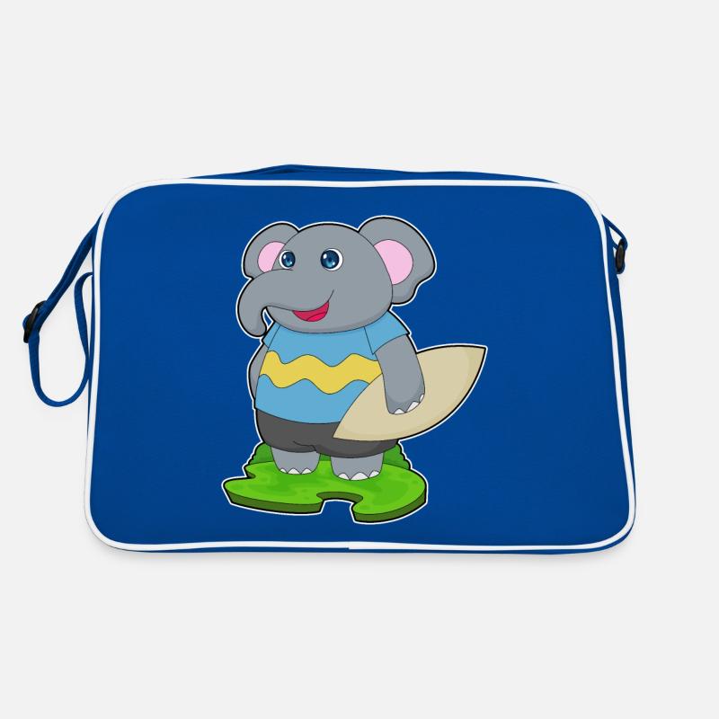 Elefant Surfer Surfbrett Retro Tasche