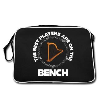 Die Besten Spieler Sitzen Auf Der Bank Harfe - Retro Tasche - Schwarz/Weiß - Hinten