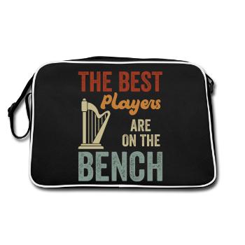 Die Besten Spieler Sitzen Auf Der Bank Harfe - Retro Tasche - Schwarz/Weiß - Hinten