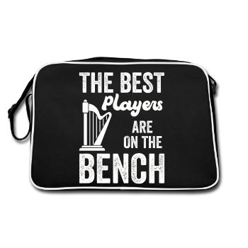 Die Besten Spieler Sitzen Auf Der Bank Harfe - Retro Tasche - Schwarz/Weiß - Hinten