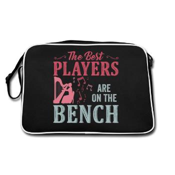 Die Besten Spieler Sitzen Auf Der Bank Harfe - Retro Tasche - Schwarz/Weiß - Hinten