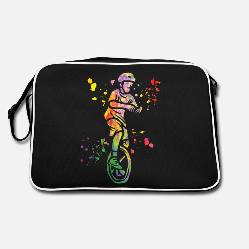 Einradfahrer Einradfahren Einrad - Retro Tasche - Schwarz/Weiß