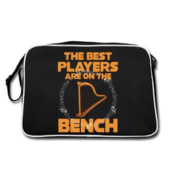 Die Besten Spieler Sitzen Auf Der Bank Harfe - Retro Tasche - Schwarz/Weiß - Hinten