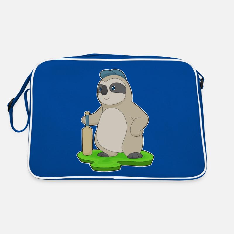 Faultier Cricket Cricketschläger Retro Tasche