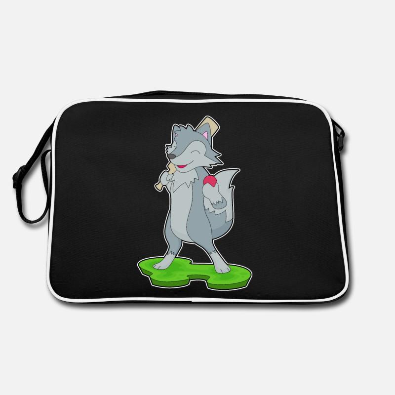 Wolf Cricket Cricketschläger - Retro Tasche - Schwarz/Weiß
