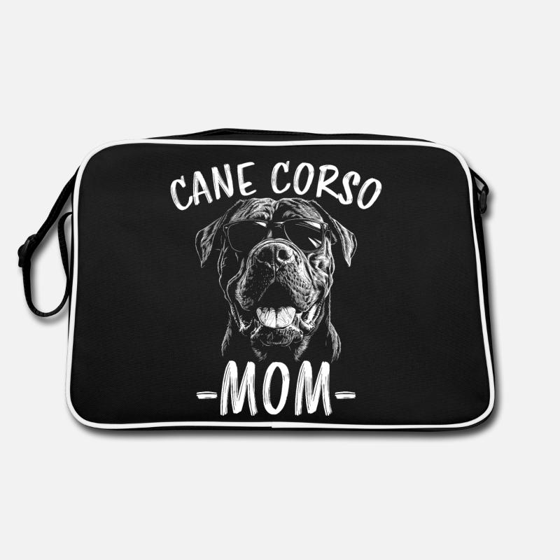 Cane Corso Italiano Mama Mom Cane Corso Geschenk - Retro Tasche - Schwarz/Weiß