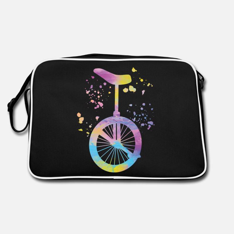 Einradfahrer Einradfahren Einrad - Retro Tasche - Schwarz/Weiß