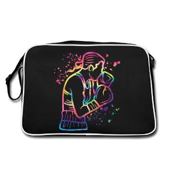 Boxing Fighter Enfants Boxer de match de boxe - Sac Retro - noir/blanc - Dos