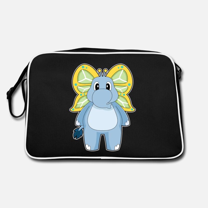 Elefant Schmetterling Retro Tasche