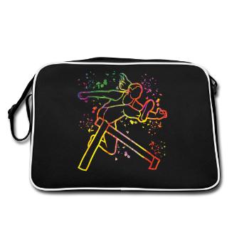 Course de haies Course d’obstacles Courses de haies pour enfants - Sac Retro - noir/blanc - Dos